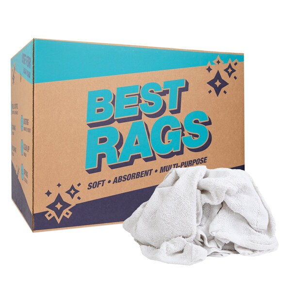 Washcloth Size Terry Wipers - WHITE 50 lb box